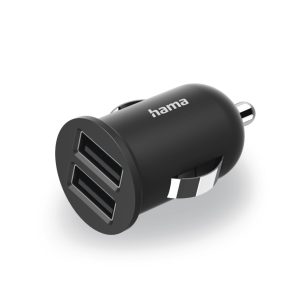 Hama 2-voudige USB-oplader Sigarettenaanst. Oplaadadapter Voor Auto 2,4 A/12 W