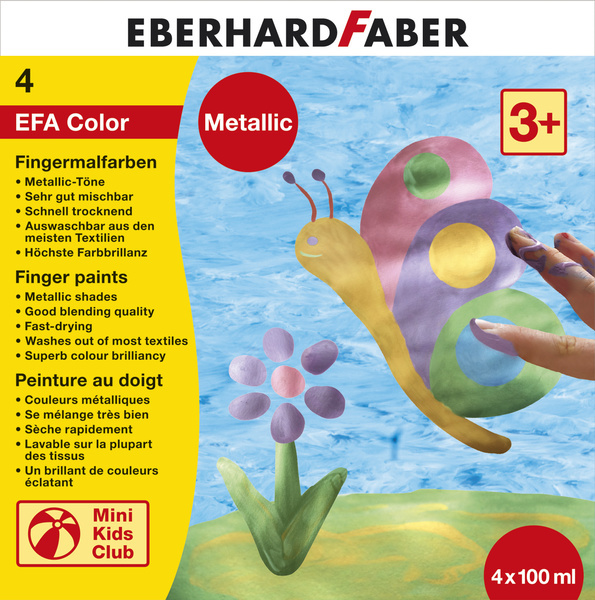 Eberhard Faber EF-578802 Vingerverfset EFA Metallic Set 4 X 100ml - Afbeelding 2